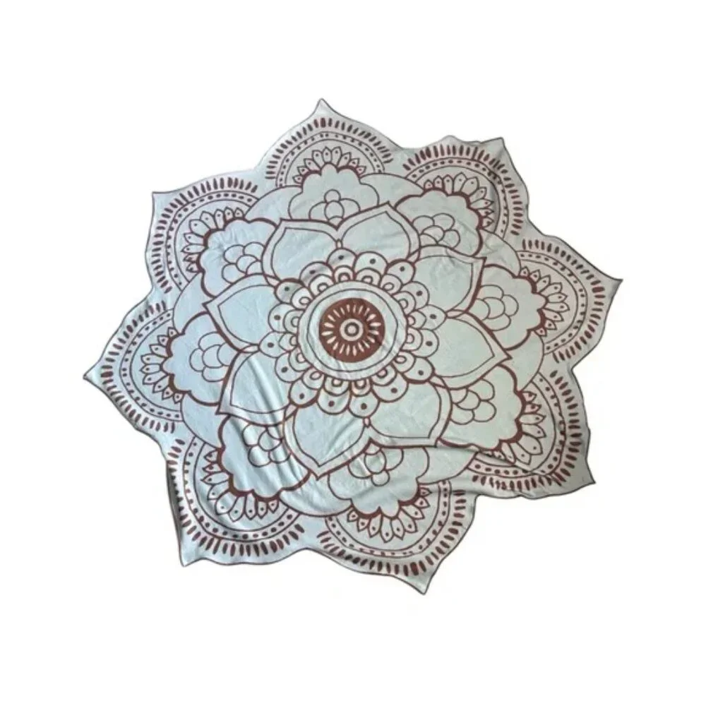 VIX Paula Hermanny Blue Brown Lotus Beach Spa Towel